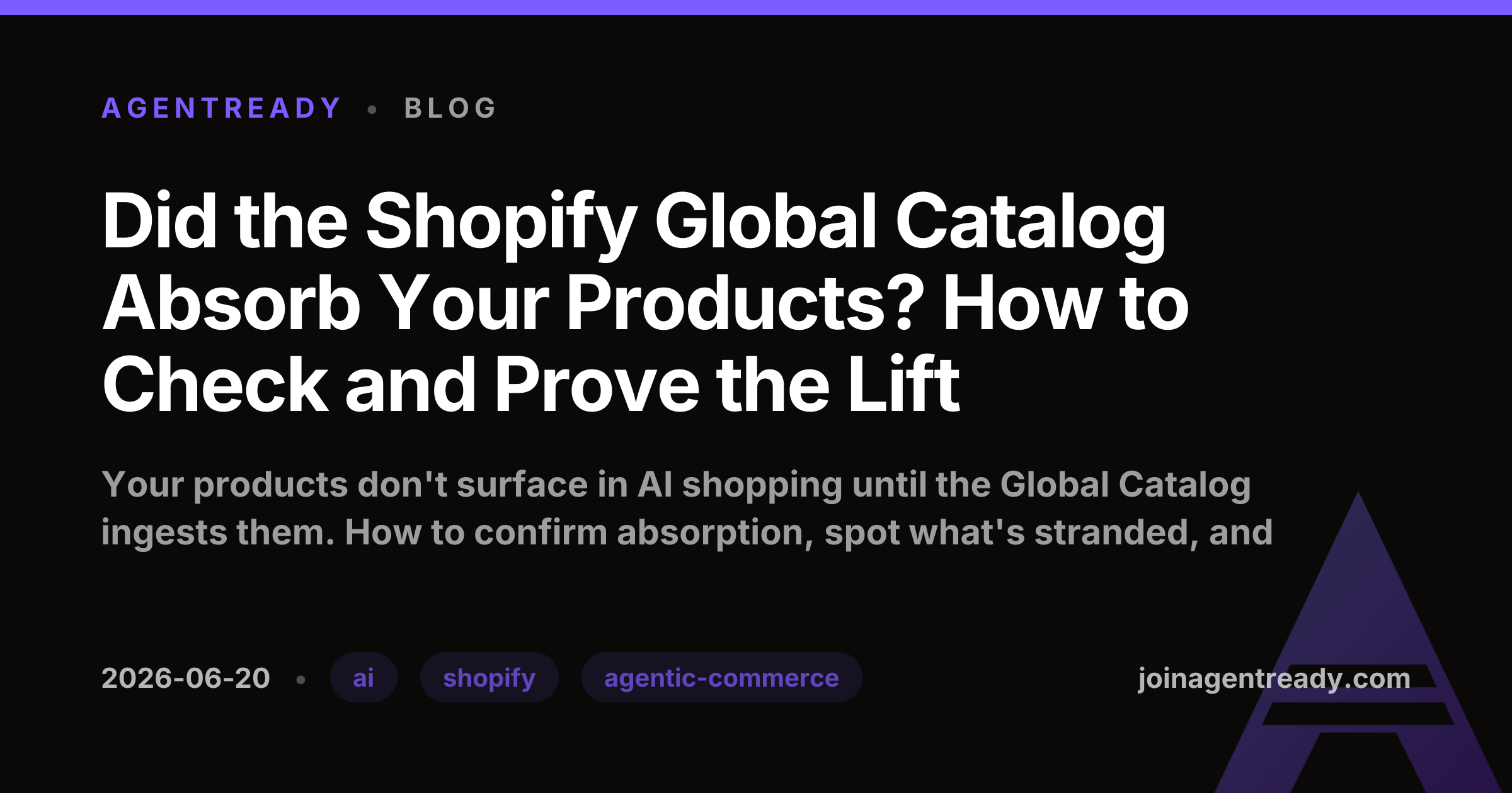Did the Shopify Global Catalog Absorb Your Products? How to Check and Prove the Lift