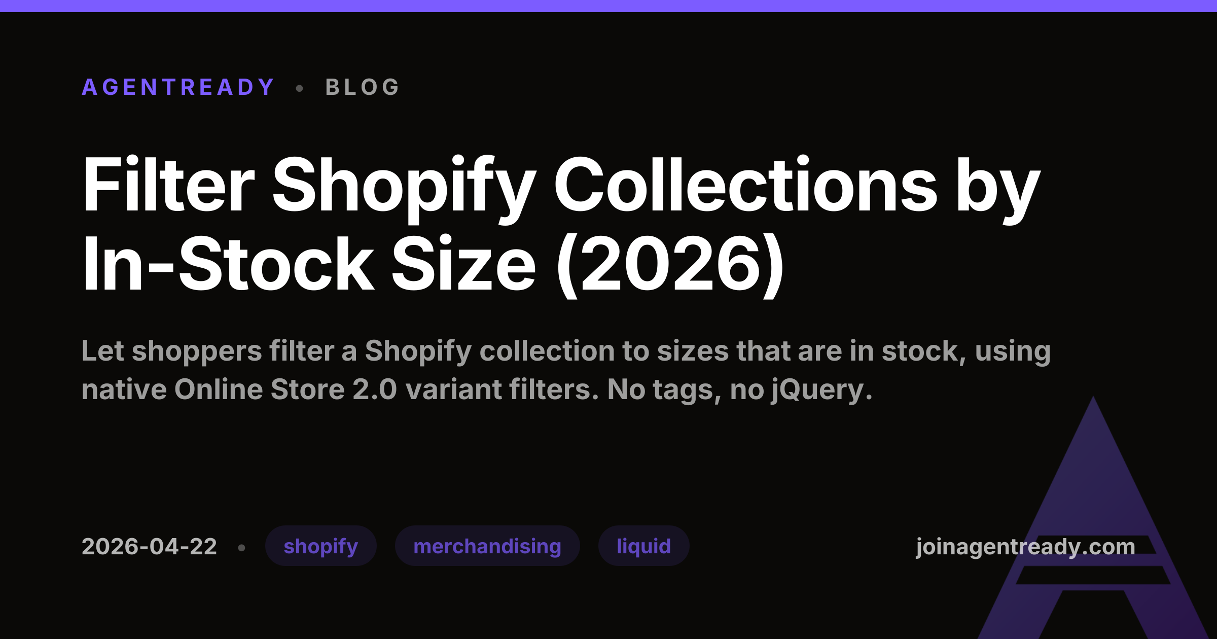 Filter Shopify Collections by In-Stock Size (2026)
